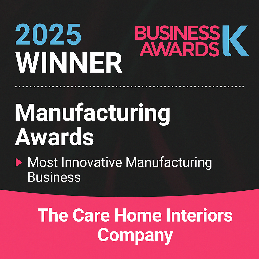 The Care Home Interiors Company wins the Most Innovative Manufacturing Business Award 2025. We’re thrilled to announce that The Care Home Interiors Company has been named the Most Innovative Manufacturing Business at the 2025 Business Awards UK!